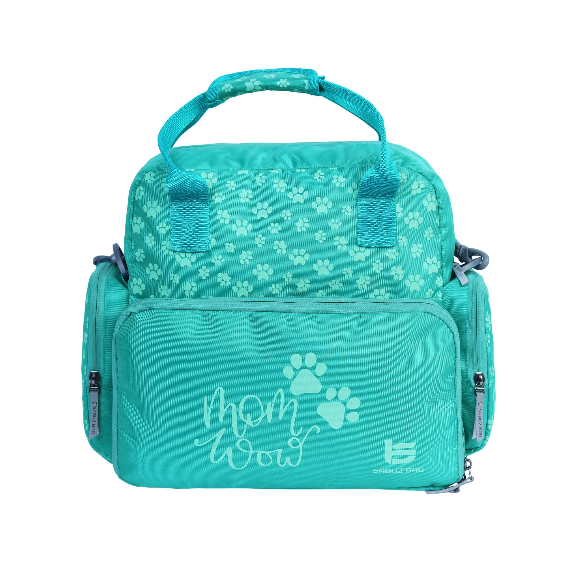 Waterproof Mom Backpack Style Diaper Bag Print (Sea Green)-image-38