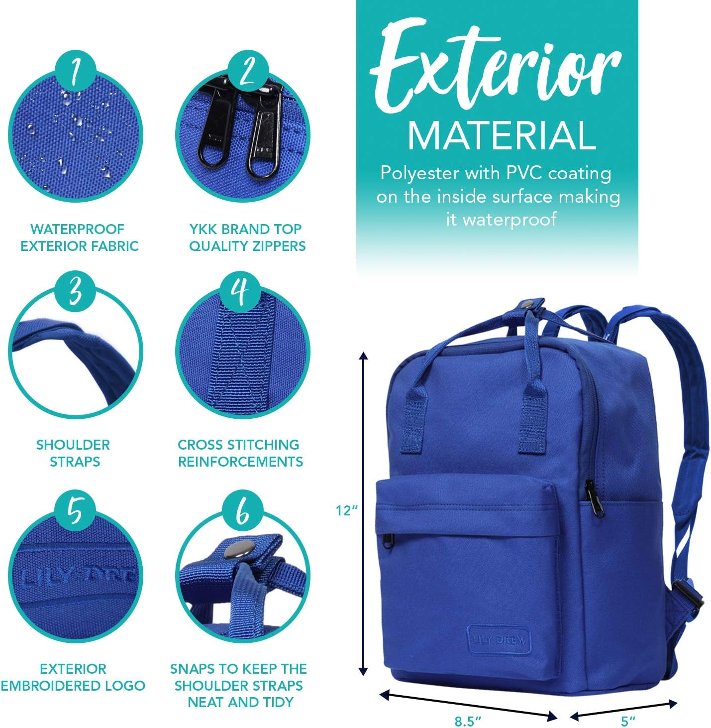 lily & drew lightweight canvas backpack