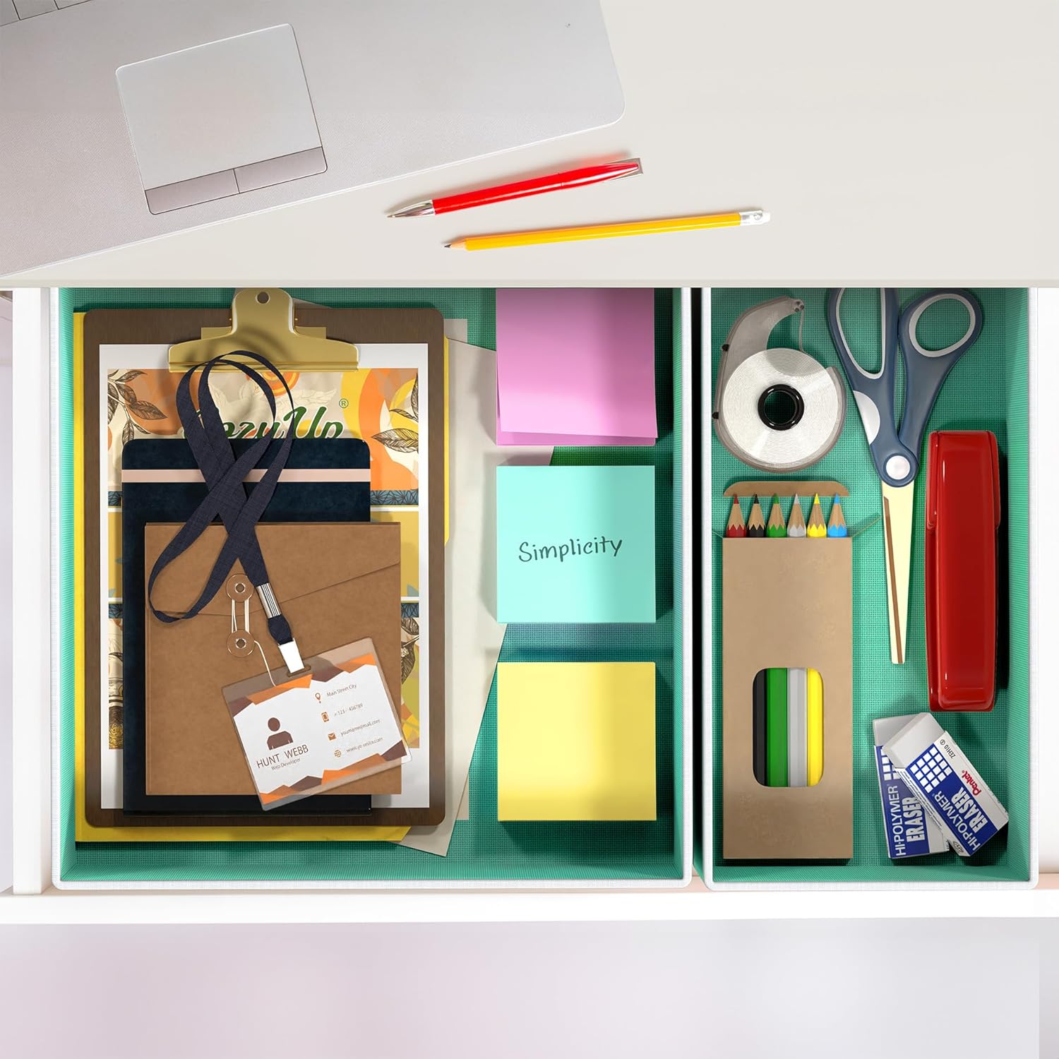 Simple Houseware 折りたたみ式布収納ボックス クローゼットドレッサー引き出しディバイダーオーガナイザー バスケットビ