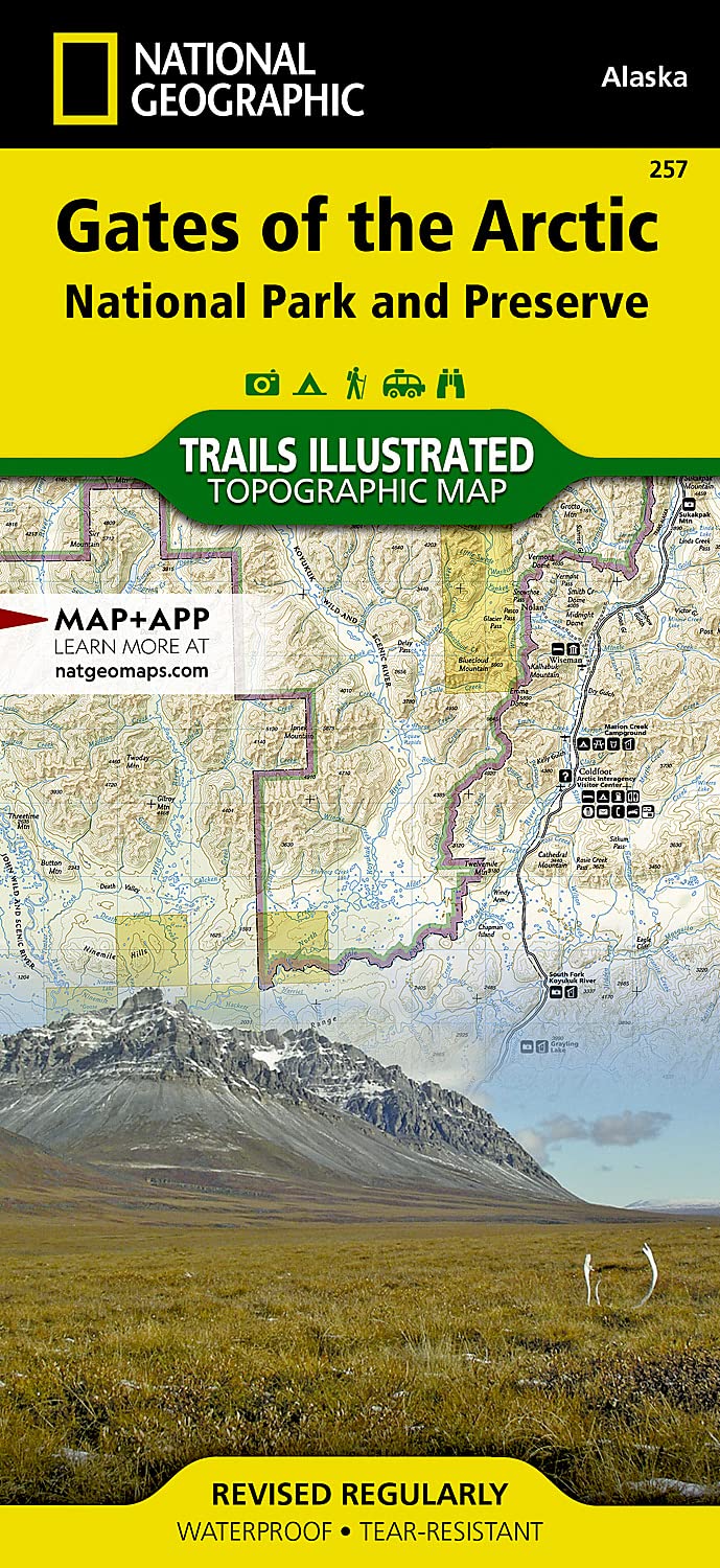 Gates of the Arctic National Park and Preserve Map (National Geographic Trails Illustrated Map, 257)