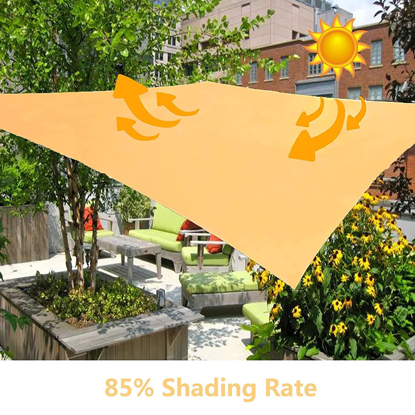 Triangolo Garden e Sail 4 x 4 m impermeabile UV Block Canopy con kit di fissaggio ispessito Sun Protect ning per patio esterno Lns e Dec