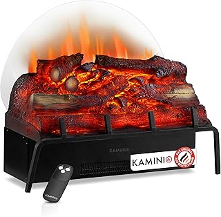 KAMINIO Elektrokamin Noah - Elektrischer Kamineinsatz mit Heizung, 3D-Flammeneffekt, Fernbedienung