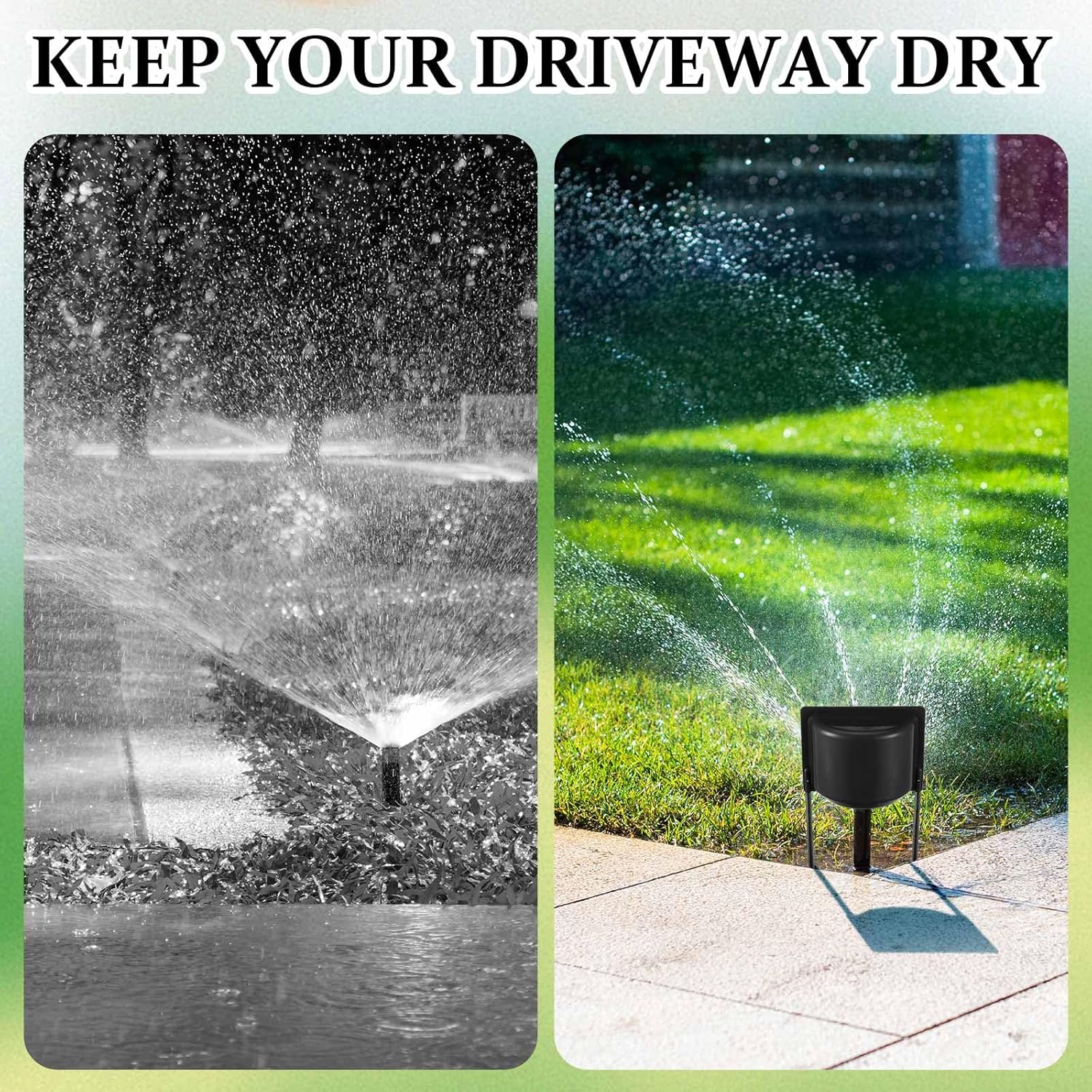 LemonRoad Sprinkler Splash Shield Plastic Head Protector Overspray Protector Guard for Lawns, Parks, Garden(Black,4 Pcs)