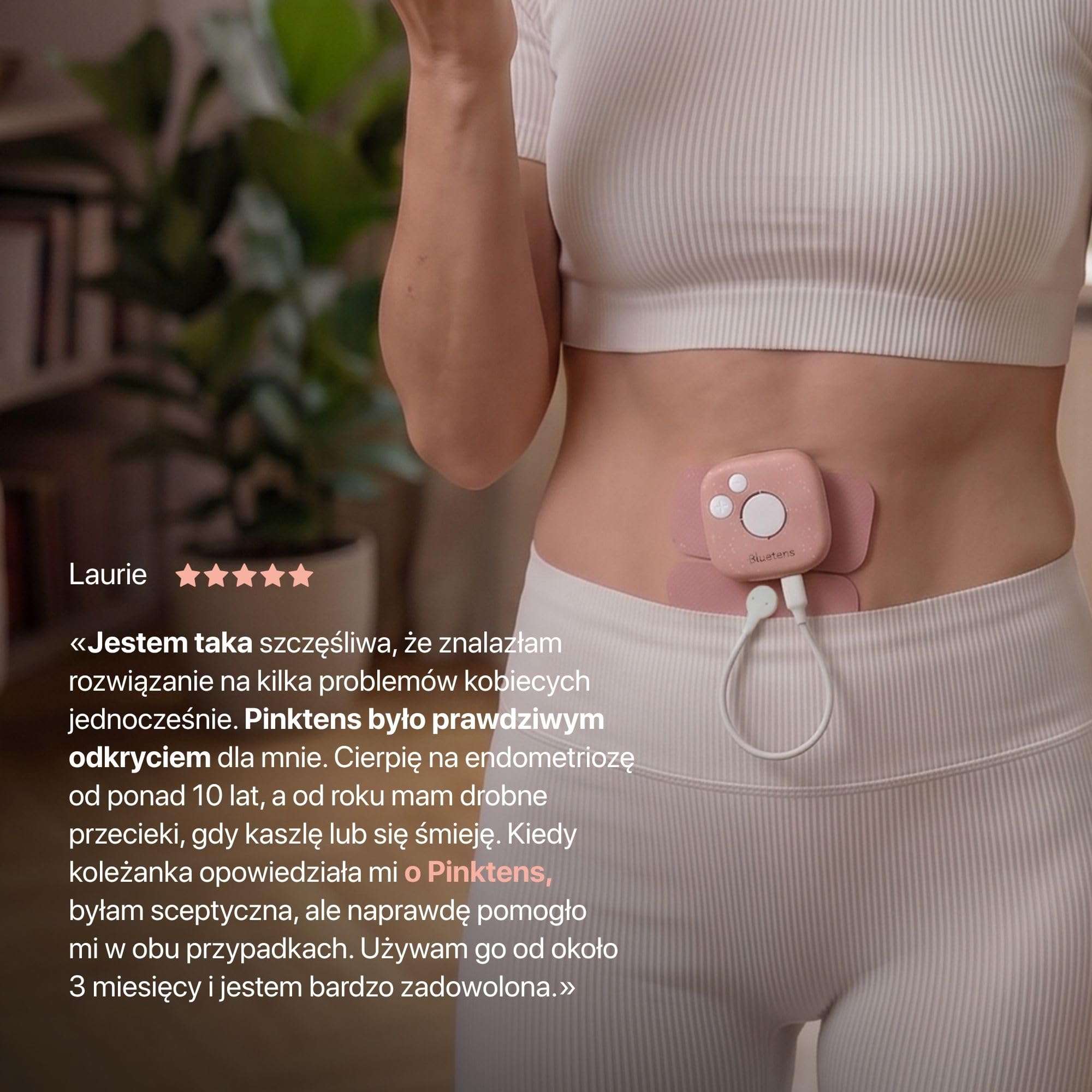 Pinktens – Połączone Urządzenie Medyczne, Na Bóle Menstruacyjne i Endometriozę, Wzmacnia i Ujędrnia Mięśnie Dna Miednicy, Zapobieganie Nietrzymaniu Moczu, Obniżeniu Narządów, Trener Mięśni Miednicy