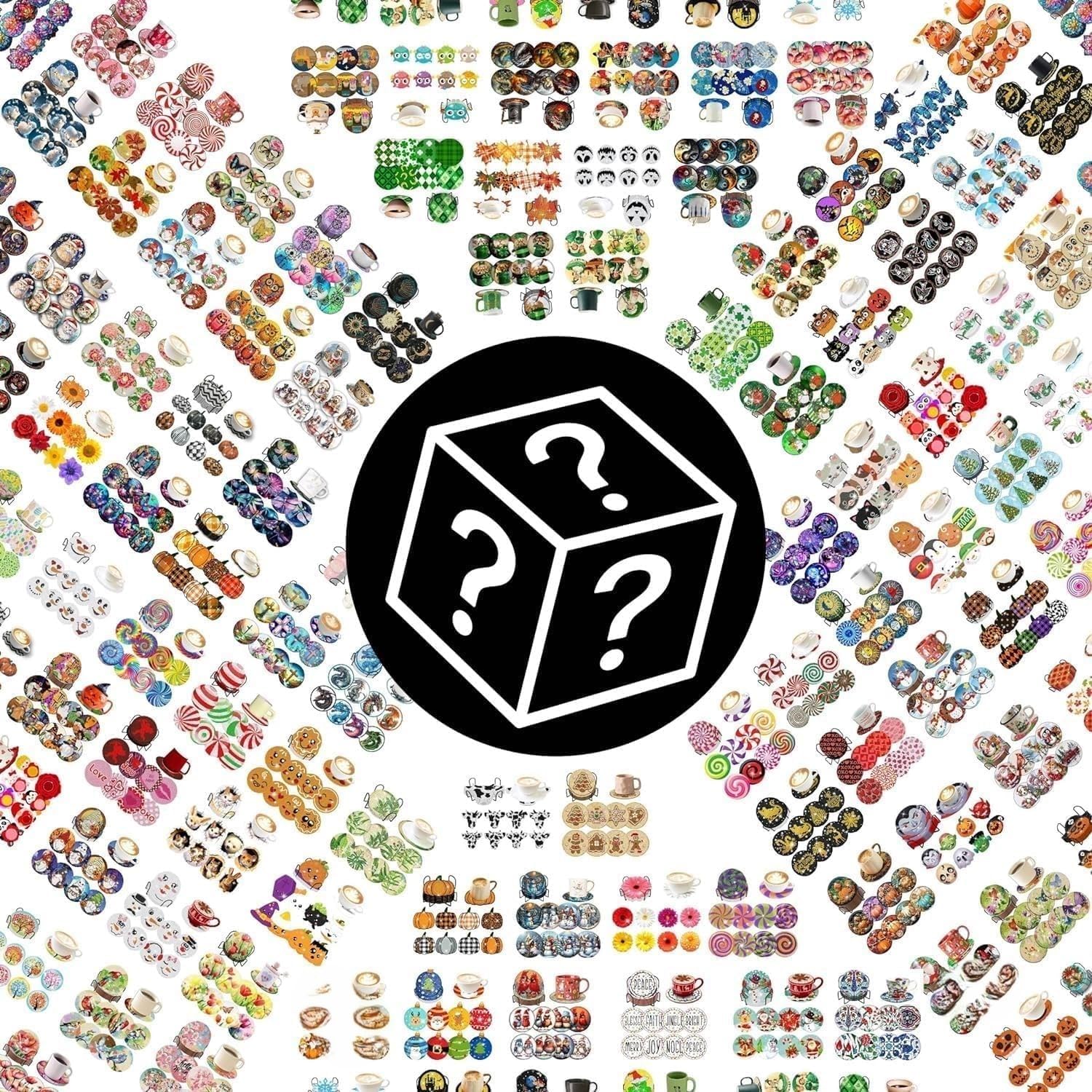 200 Styles Diamond Coasters Blind Box with Holder DIY Diamond Art Coaster Coaster Blind Box for Adults Diamond Kits Supplies for Christmas Holiday Gift