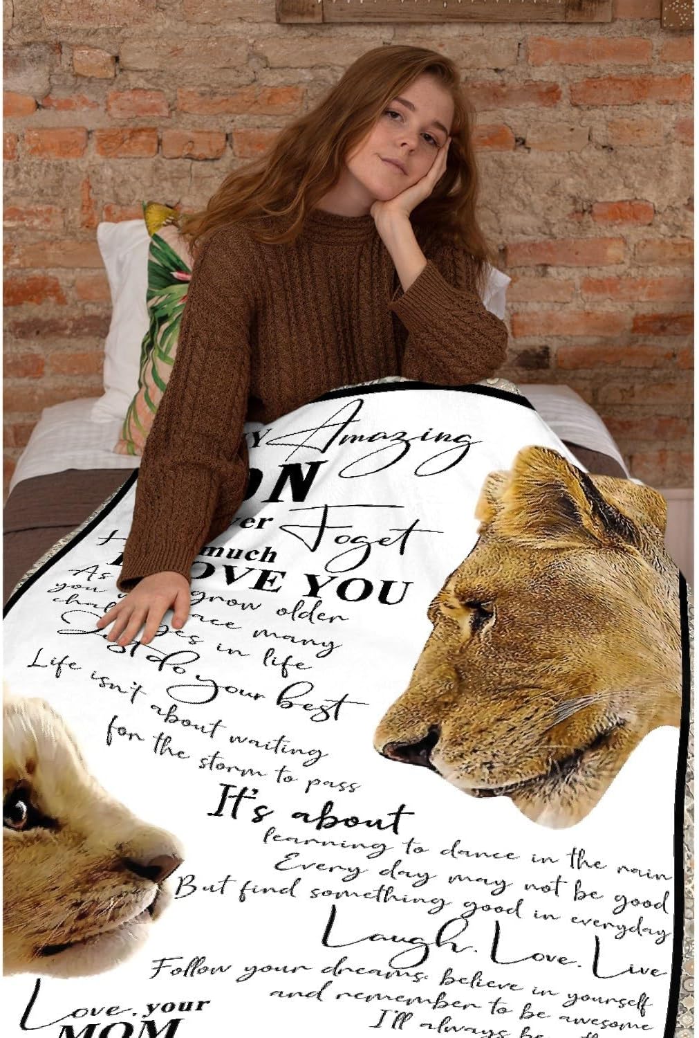 to My Amazing Son Flannel Blankets, Light and Comfortable Bed Suitable for All Seasons 60"x50"for Teens