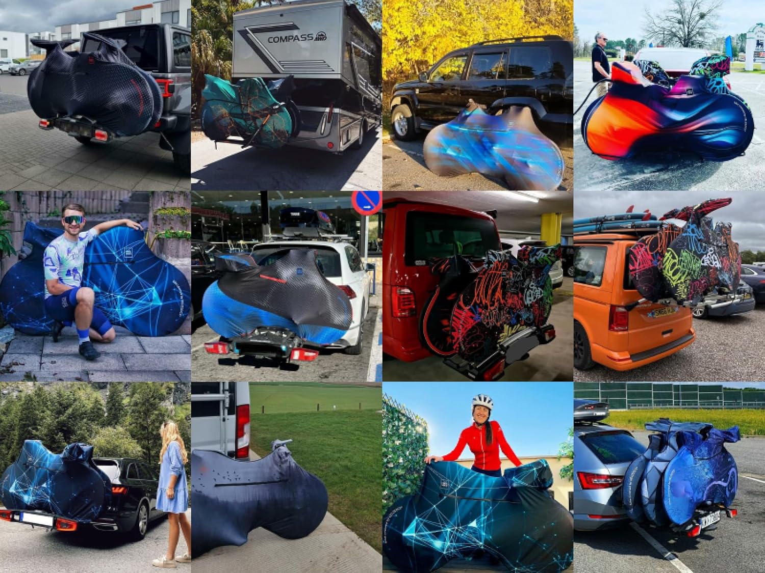 VELOSOCK Mountain Bike Cover - Premium MTB & E-Bike Storage Cover, Bicycle Protection Cover for Transport CARBON BLACK (Standard-MTB/E-BIKE)