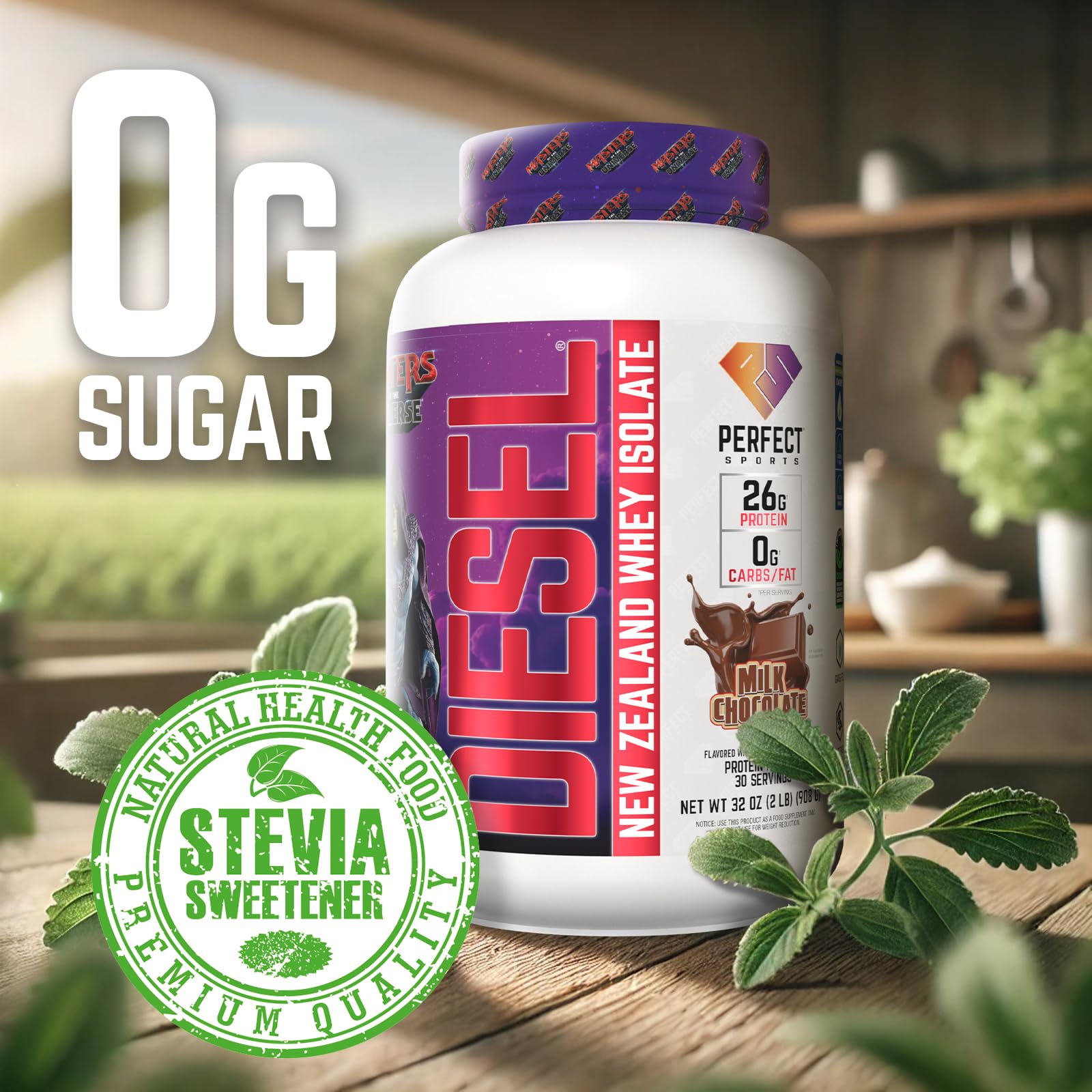 PERFECT SPORTS Masters of the Universe | Skeletor | Limited Edition Diesel New Zealand Whey Isolate Protein Powder | 26g Grass Fed Protein, | 2LB (Milk Chocolate) — Amazon image 6