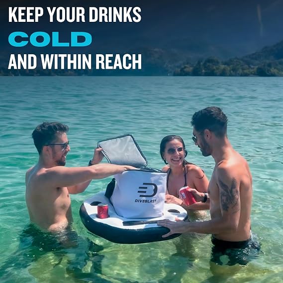 Floating Cooler for Pool, Lake, River and Kayak, Holds 24 Cans, Insulated