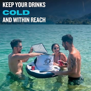 Floating Cooler for Pool, Lake, River and Kayak, Holds 24 Cans, Insulated