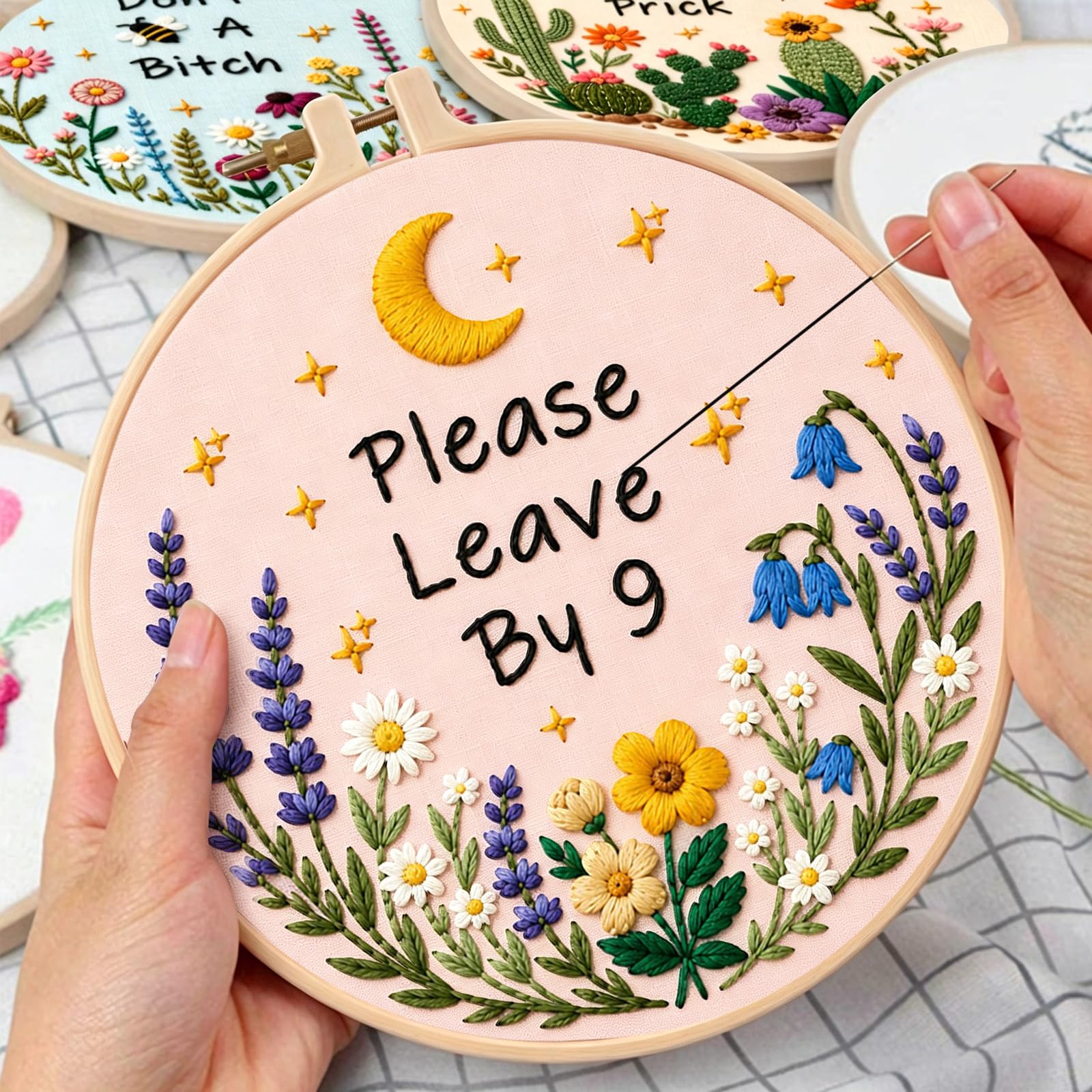 Beginner Embroidery Kits - 3 Floral Designs -2