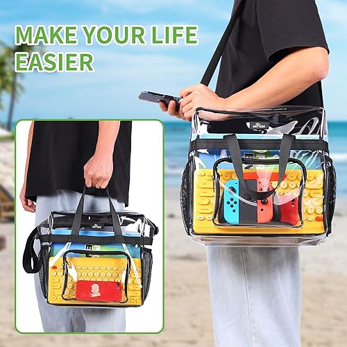 Vista 82 de MAY TREE Bolsa transparente para eventos en estadios de 12 x 6 x 12 pulgadas, bolsa de almuerzo transparente con correas reforzadas para trabajo