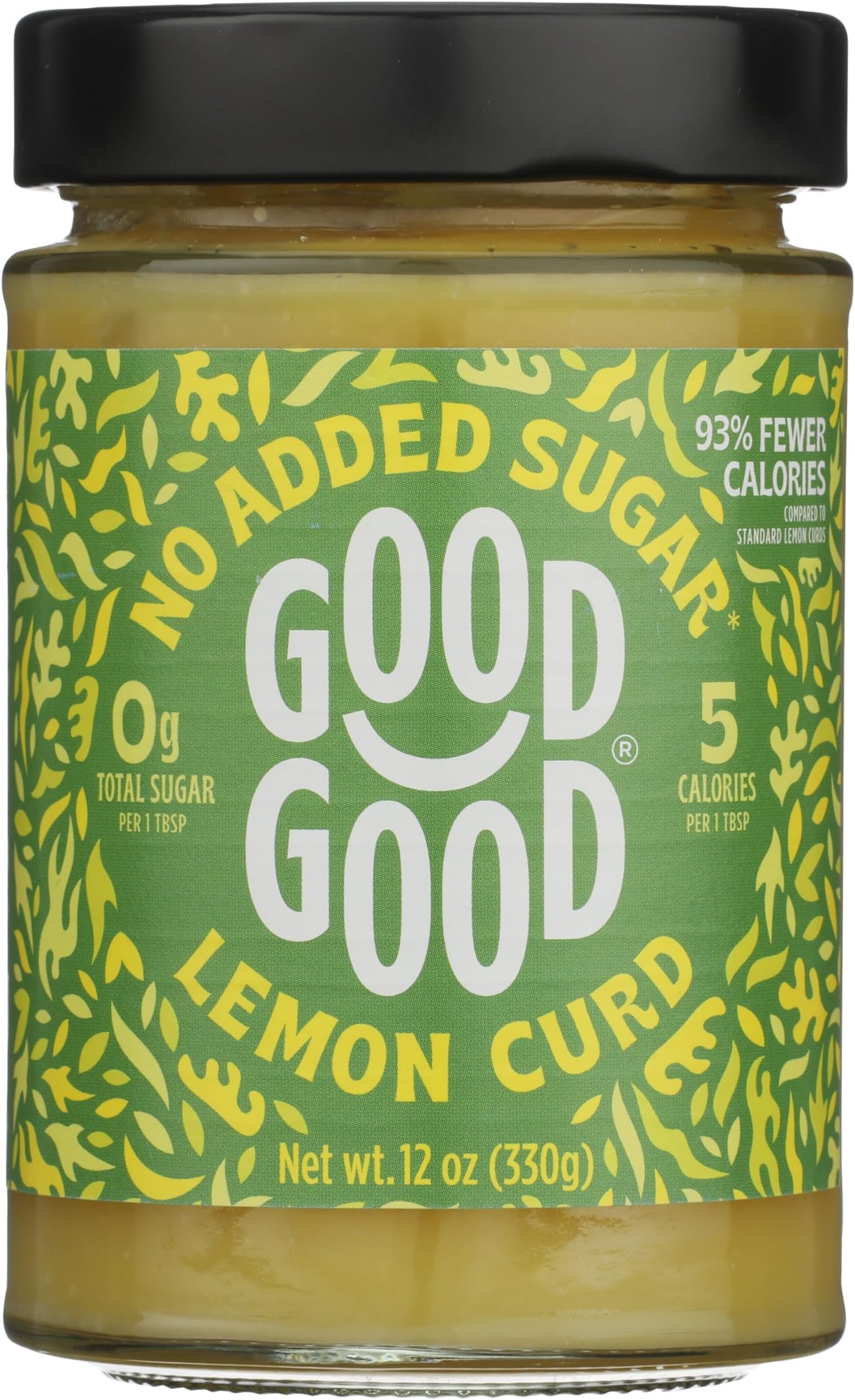 GOOD GOOD No Added Sugar Lemon Curd - Low Carb, Low-Calorie Spread - Keto Friendly - Vegan - Diabetic Friendly - 12oz / 330g (Pack of 1)
