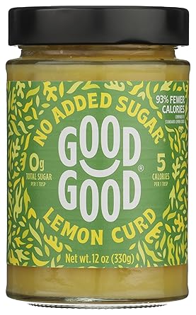 GOOD GOOD No Added Sugar Lemon Curd - Low Carb, Low-Calorie Spread - Keto Friendly - Vegan - Diabetic Friendly - 12oz / 330g Pack of 1