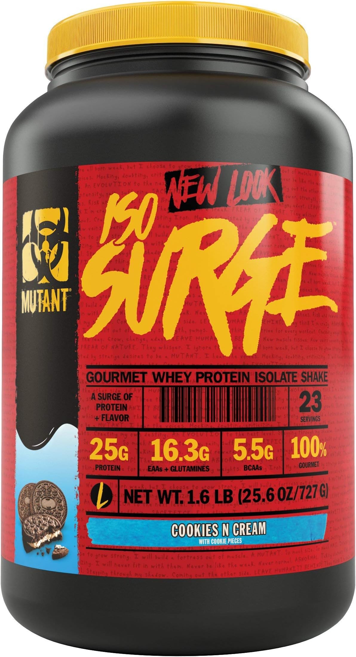 Mutant ISO Surge Whey Protein Powder Acts FAST to Help Recover, Build Muscle, Bulk and Strength, Uses Only High Quality Ingredients, 1.6 lb - Cookies & Cream