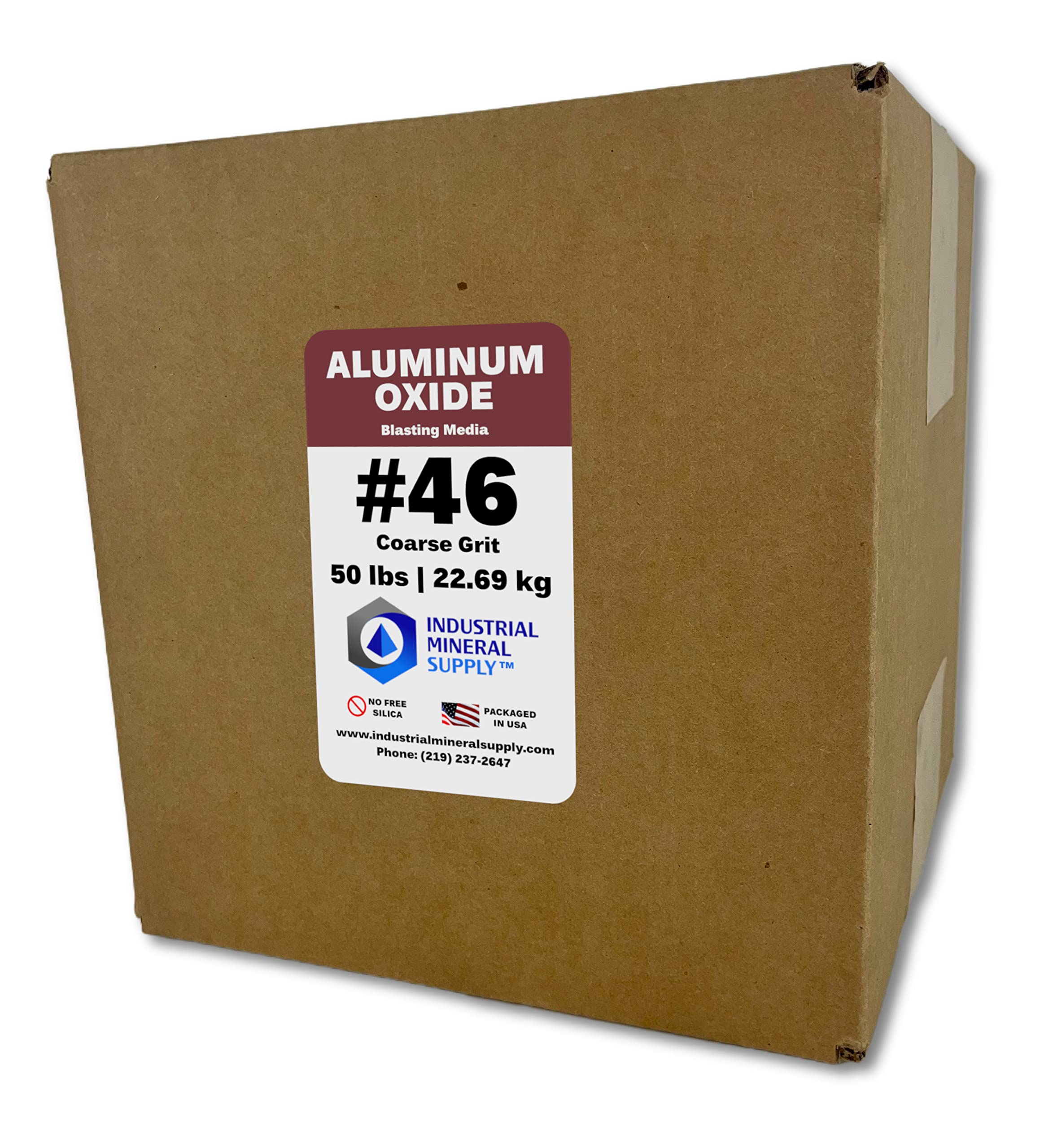Aluminum Oxide - 50 lbs. or 22. 69 kg. - Sand Blasting Abrasive Media for Sandblasters, Sandblast Guns and Blast Cabinets (#46 Grit - Coarse)