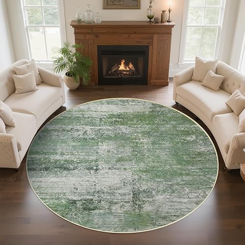 Miniatura 31 de Alfombra abstracta 5 x 7 para sala de estar, comedor, oficina, dormitorio, verde salvia Abstracto Verde Salvia,Abstracto Verde Rojo,Camelia azul