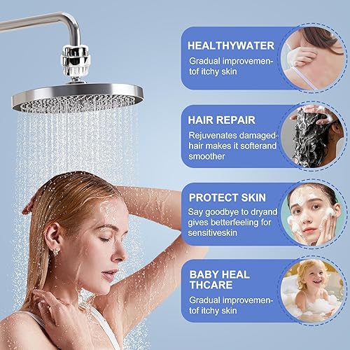 Miniatura 6 de Filtro de ducha para Ducha De Baño de 18 etapas para eliminar productos químicos tóxicos, alivia la picazón en la piel, elimina el 99.9% del cabezal