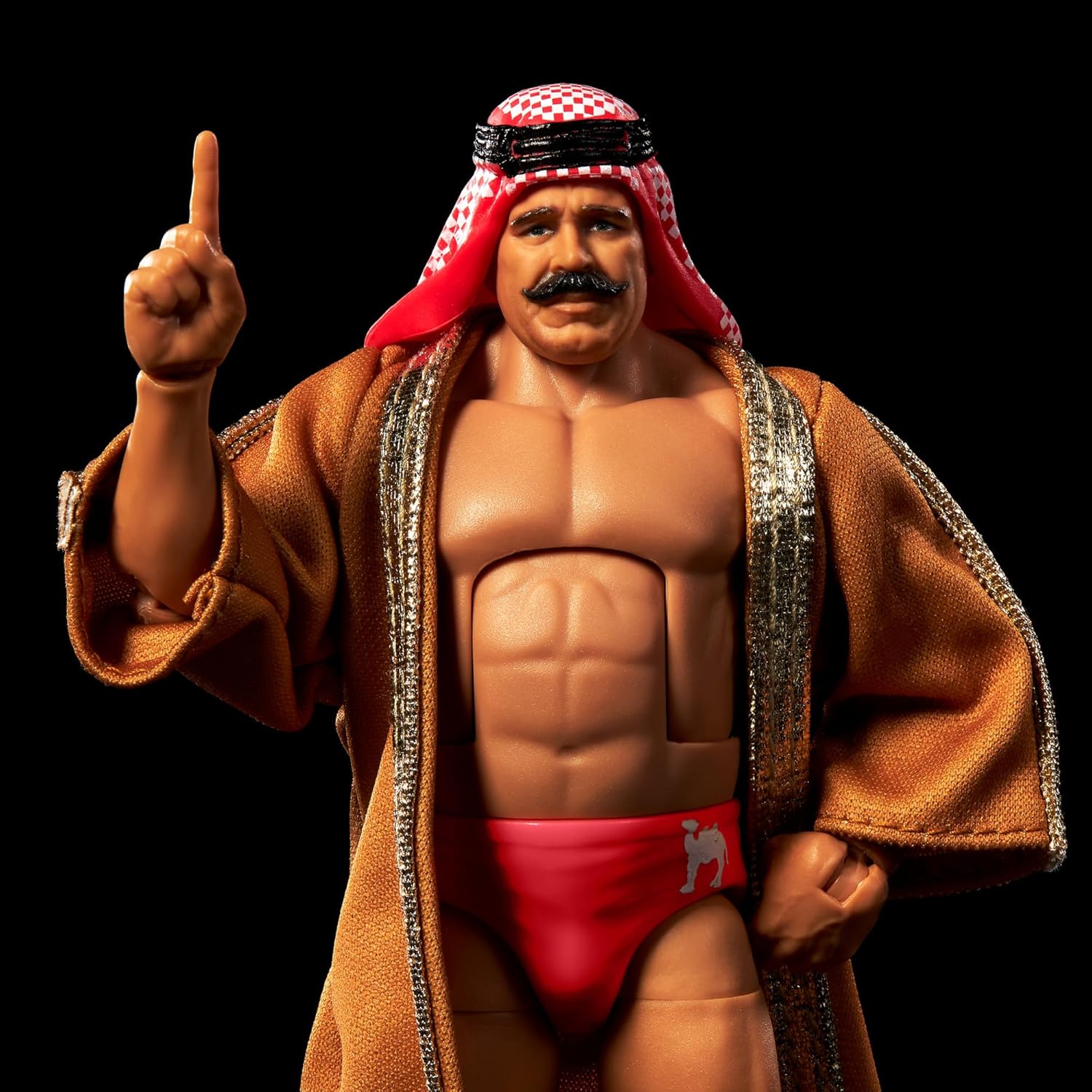 Mattel WWE Iron Sheik Elite Legend Collection Articulated Figure, Interchangeable Hands & Accessories, Truefx Technology, 25 Joints, Collectable, Children's Toy, Ages 3+, HVF57