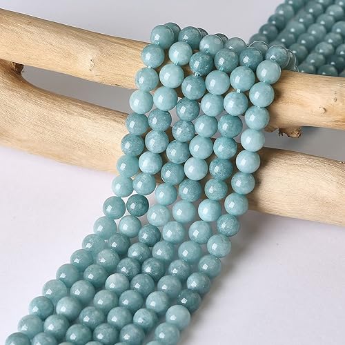 Miniatura 3 de HIXHRO 36 piezas de cuentas de piedra preciosa de aguamarina natural de 10 mm para hacer joyas con cordón elástico de cuentas espaciadoras de cristal