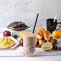 Vista 6 de [Envueltas individualmente] 100 popotes desechables jumbo, pajitas de plástico para batidos de boca ancha