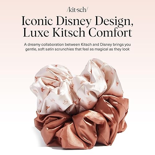 Miniatura 85 de Kitsch Coleteros de satén para mujer, ligas para el cabello sin arrugas para niñas, coleteros para todo tipo de cabello y texturas, perfectos