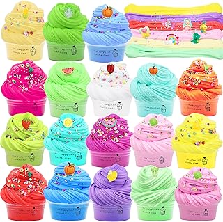 Butter Slime Kit, 18 Pack Fluffy Slime,DIY Slimes Making Candy Set for Kids for Girl Boys Butter Slime Kits Supplies Birthday Party Favors (Style A)