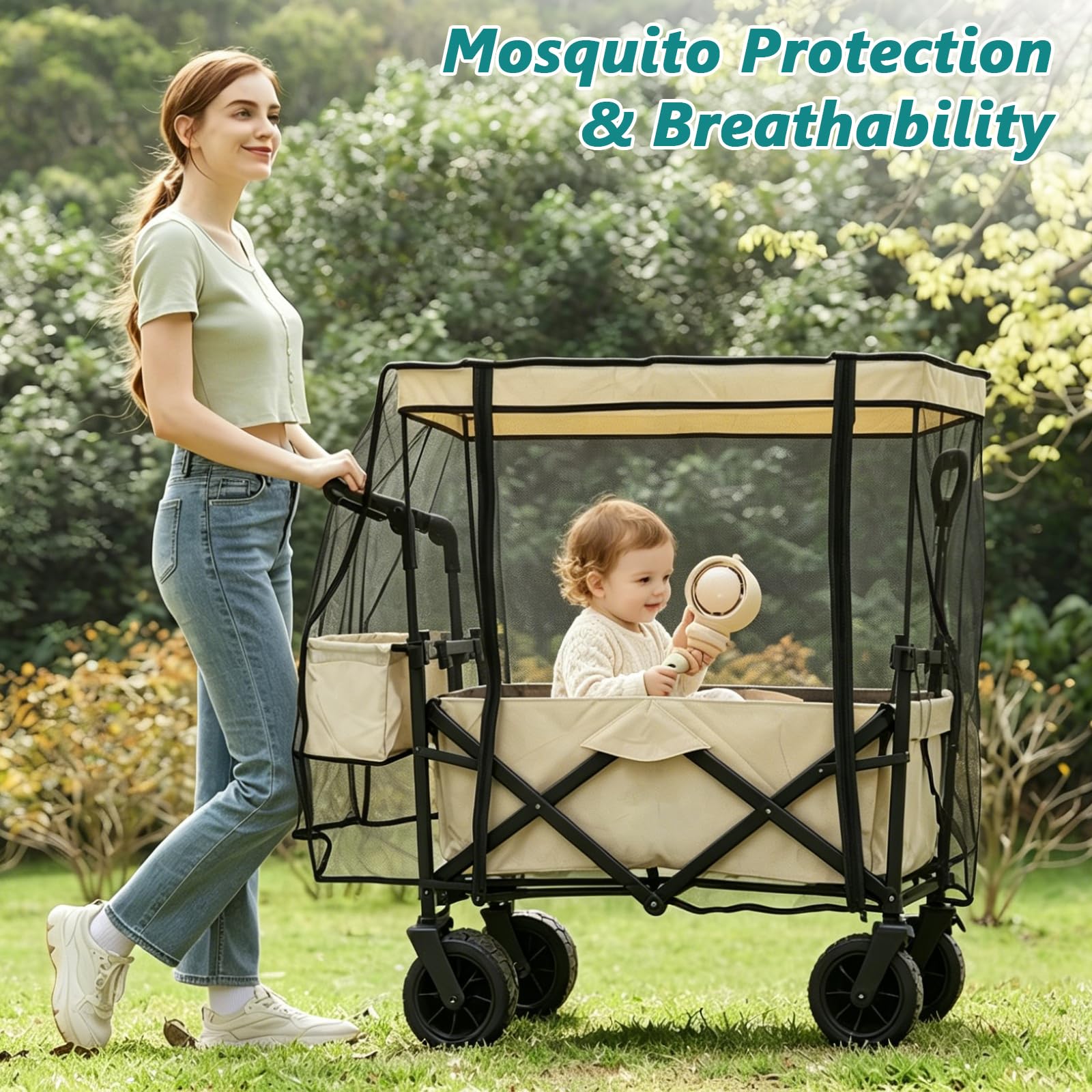 Mosquitera para Carretilla, Mosquitera para Carro Bebe Universal para Paseos, Excursiones de Acampada y Picnics(110 x 75 x 51cm)