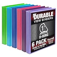 Vista 61 de Samsill Carpeta duradera de 3 anillos de 1 pulgada, fabricada en Estados Unidos, carpeta de anillos en D, cubierta transparente personalizable