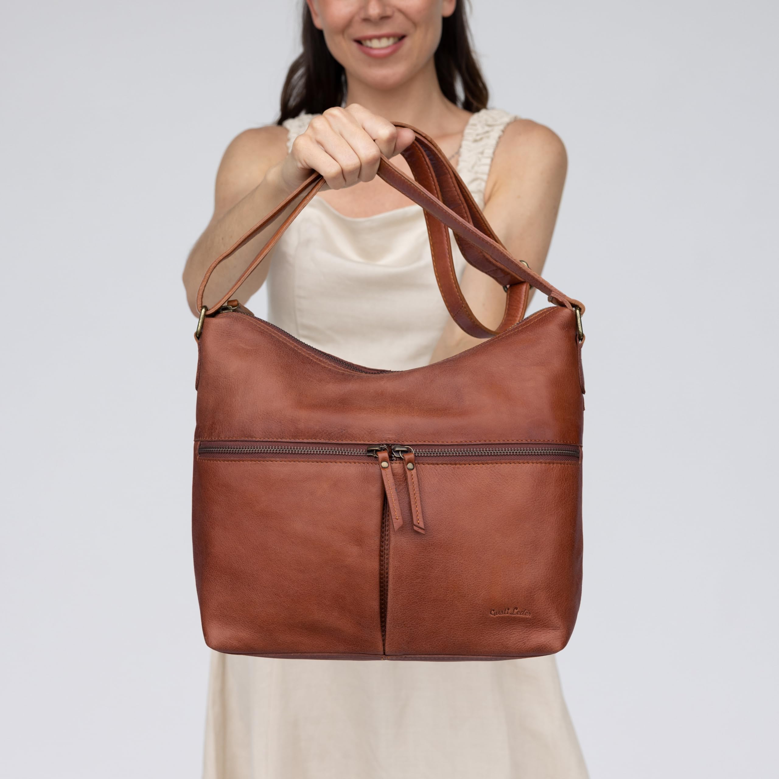 Gusti Leder Handtasche Elice - Handtasche mit mehreren Innenfächern