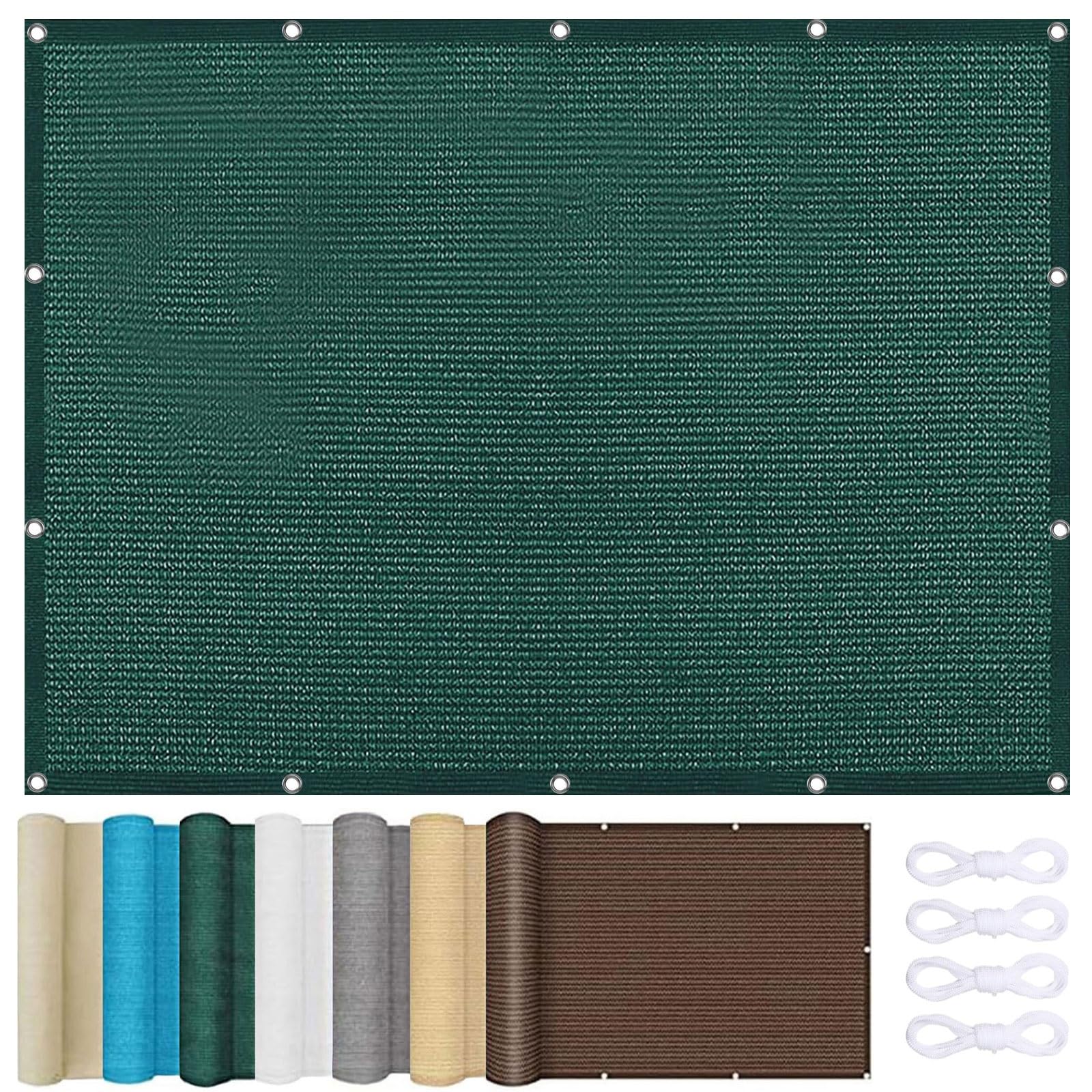 Pare-soleil pour balcon anti 95% UV et vent vert fonce 105x500 cm