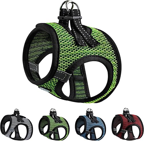 Miniatura 8 de Arnés de verano para mascotas, arnés ajustable sin tirones para perros, chaleco de malla para climas cálidos, fácil de poner, para perros pequeños y