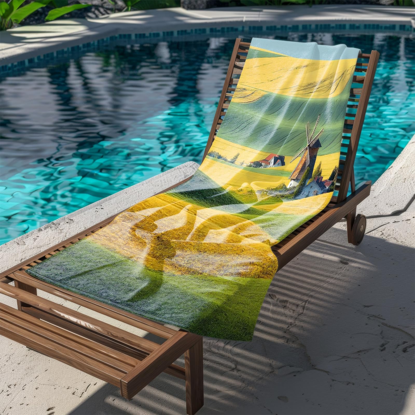 Genérico Toalla Playa Grande Campo Amarillo Verde Microfibra Secado Rápido Oversize Toalla Sin Arena Súper Ligera Piscina Camping Picnic Yoga Gimnasio Y Deportes Viaje