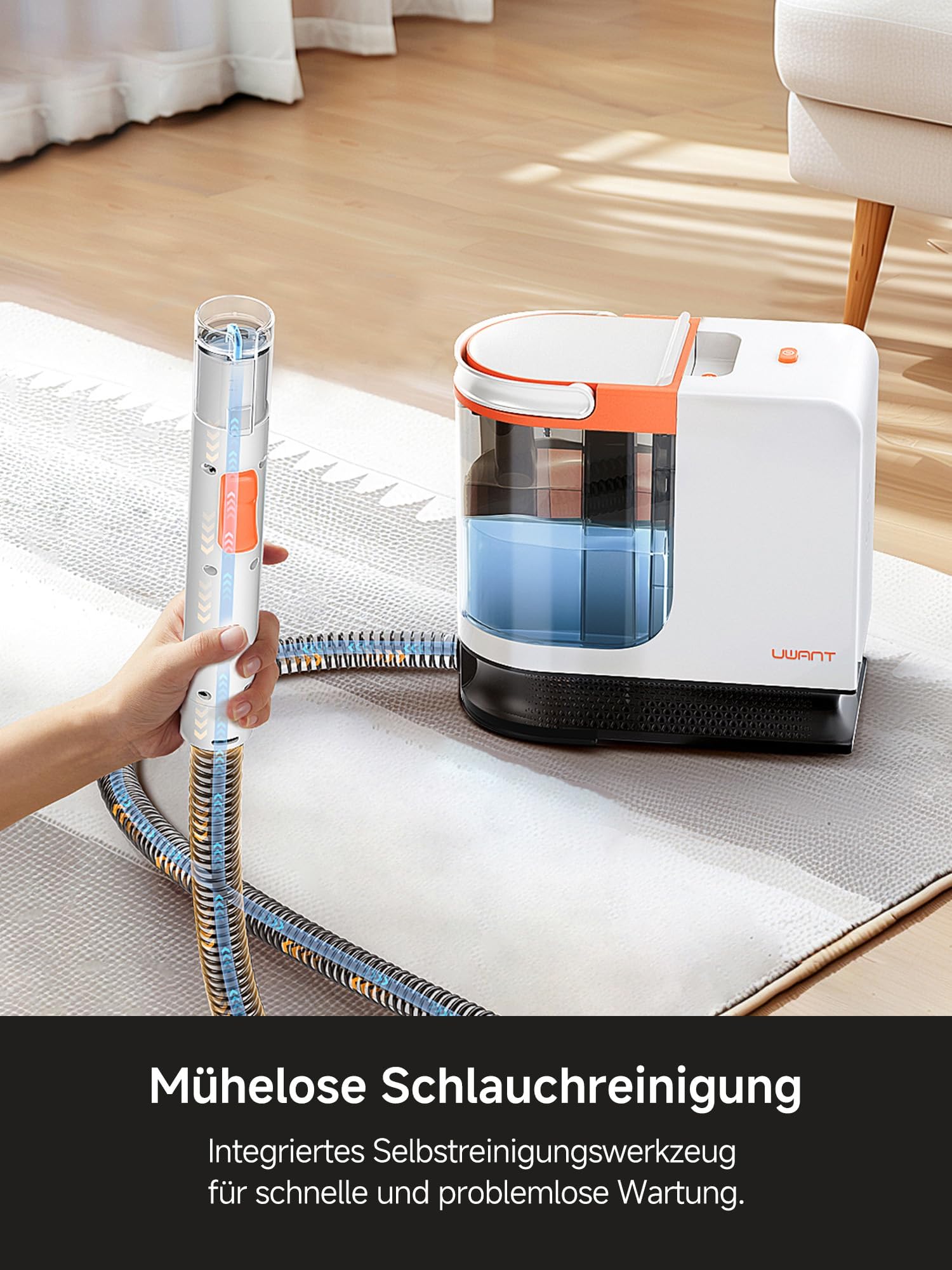 Uwant B300Pro Polsterreiniger Gerät Mit 18Kpa Teppichreiniger Waschsauger Geräuscharm Nasssauger Teppichreiniger Für Alltägliche Flecken Und Verschmutzungen Mit Schlauch Für Teppich Sofa Set of 1