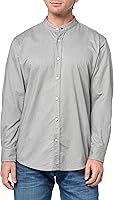 BOSS Men's Linen Mandarin Collar Button-Down Shirt - 100% Cotton, Breathable Comfort, Machine Washable