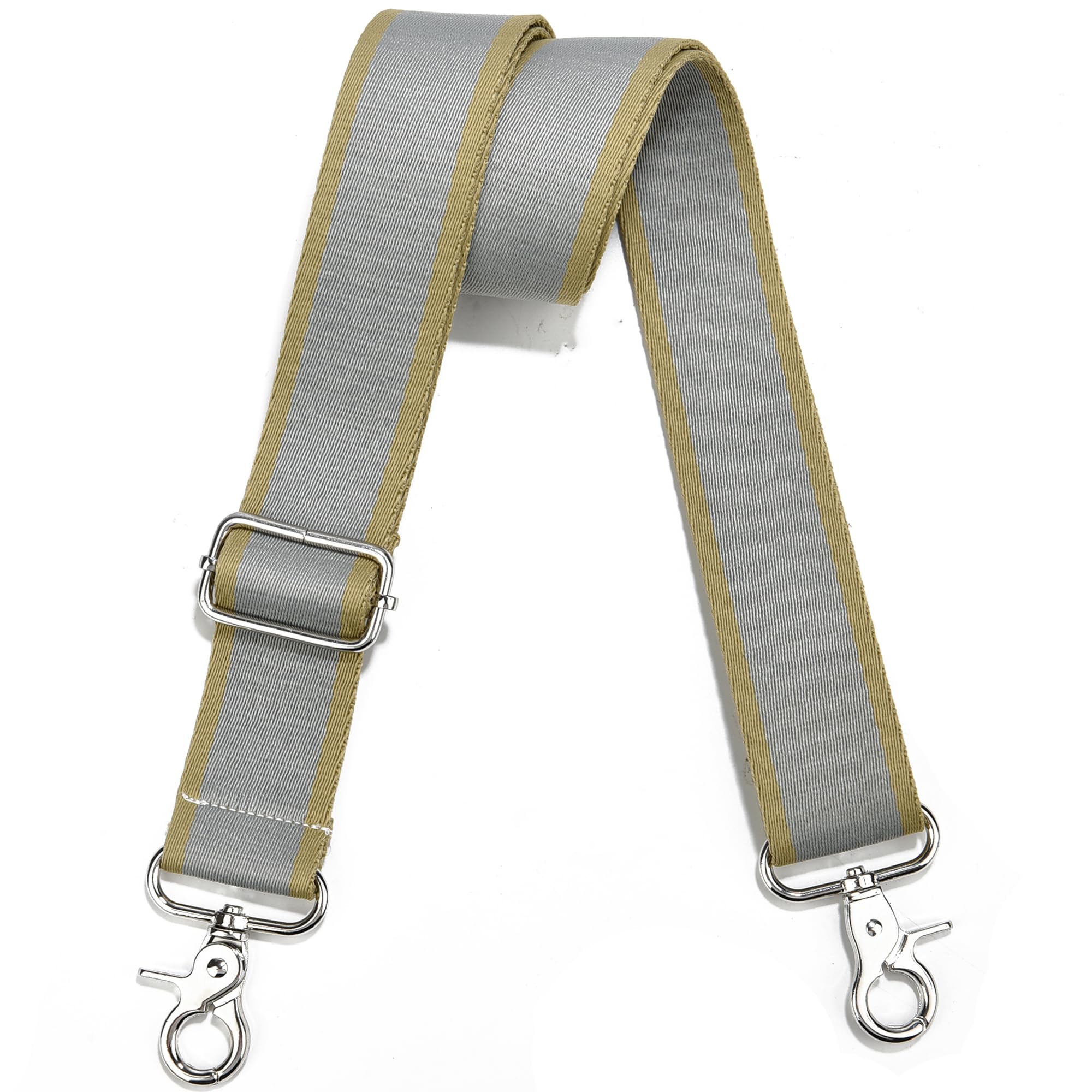 Wide Purse Strap Adjustable Replacement Crossbody Bag Strap Silver Hardware Shoulder Straps