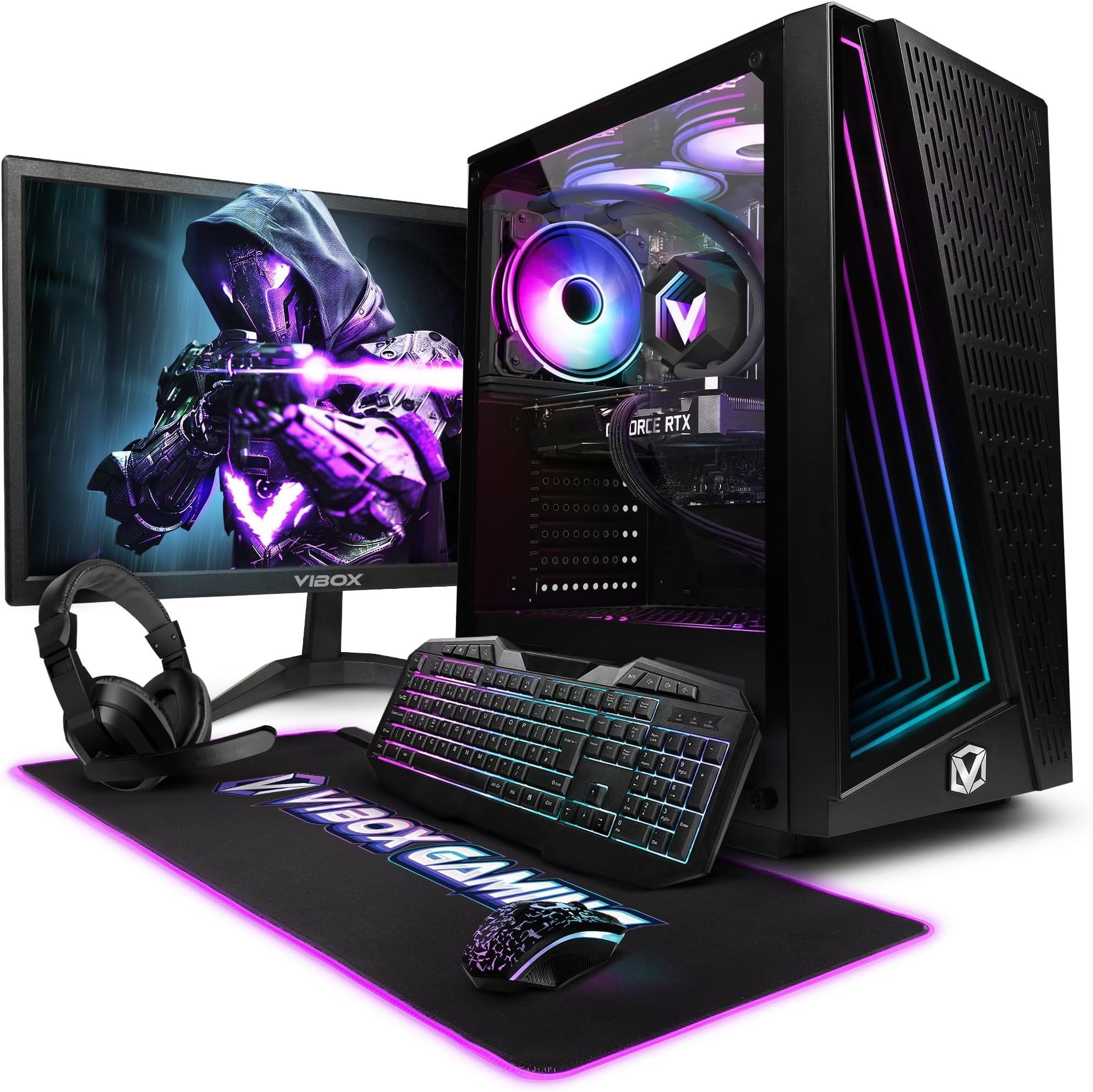 Vibox VII-521 Gaming PC Bundle • Intel Core i7 12700KF 12-Core • Nvidia RTX 5060 8GB • 16GB RAM • 1TB SSD • Windows 11 • 23" Monitor • WiFi
