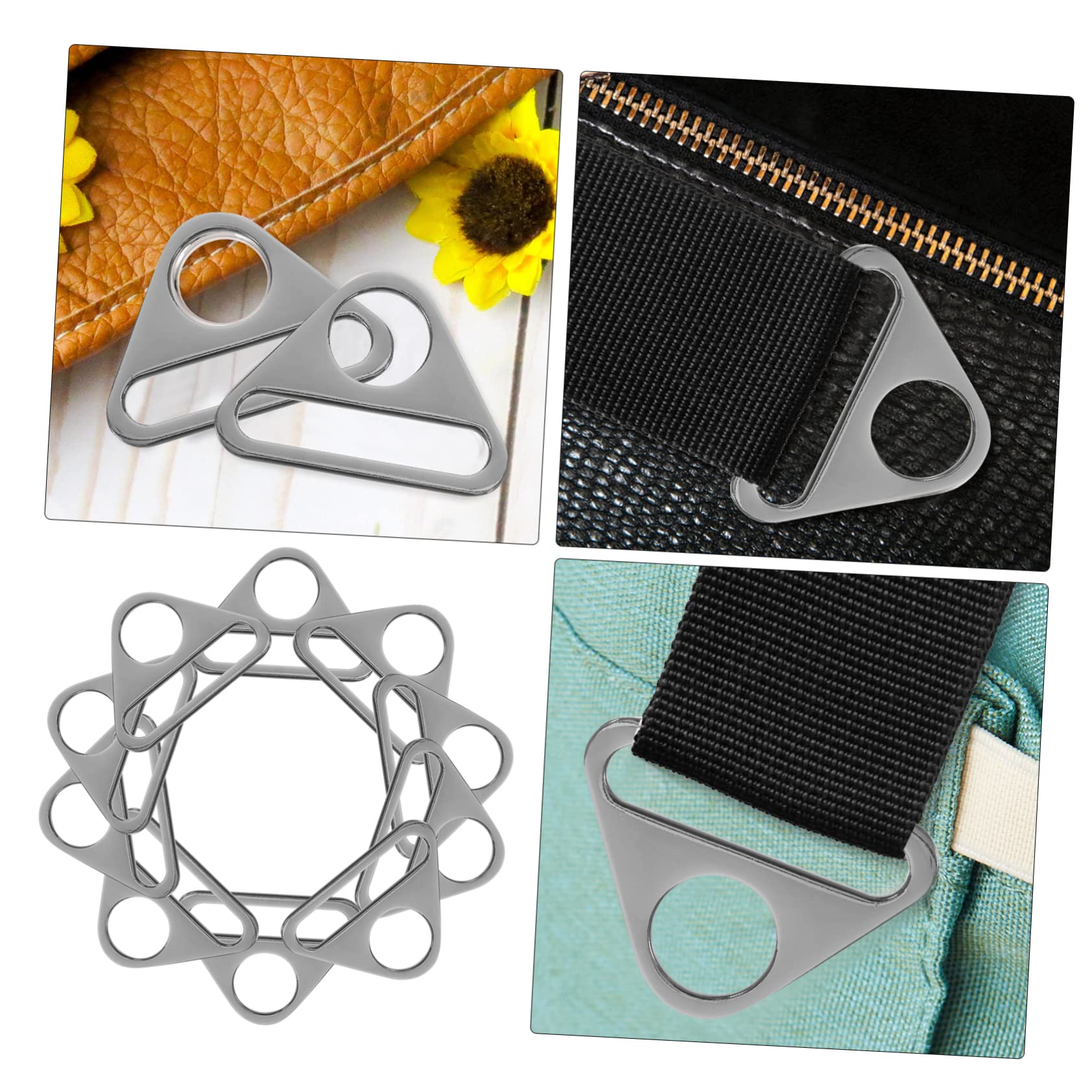 VILLCASE 30pezzi Fibbie Regolabili Per Abbigliamento e Fai Da Te Da Chiusure Triangolari Pratiche e Riutilizzabili Per Pantaloni e Zaini Opaco