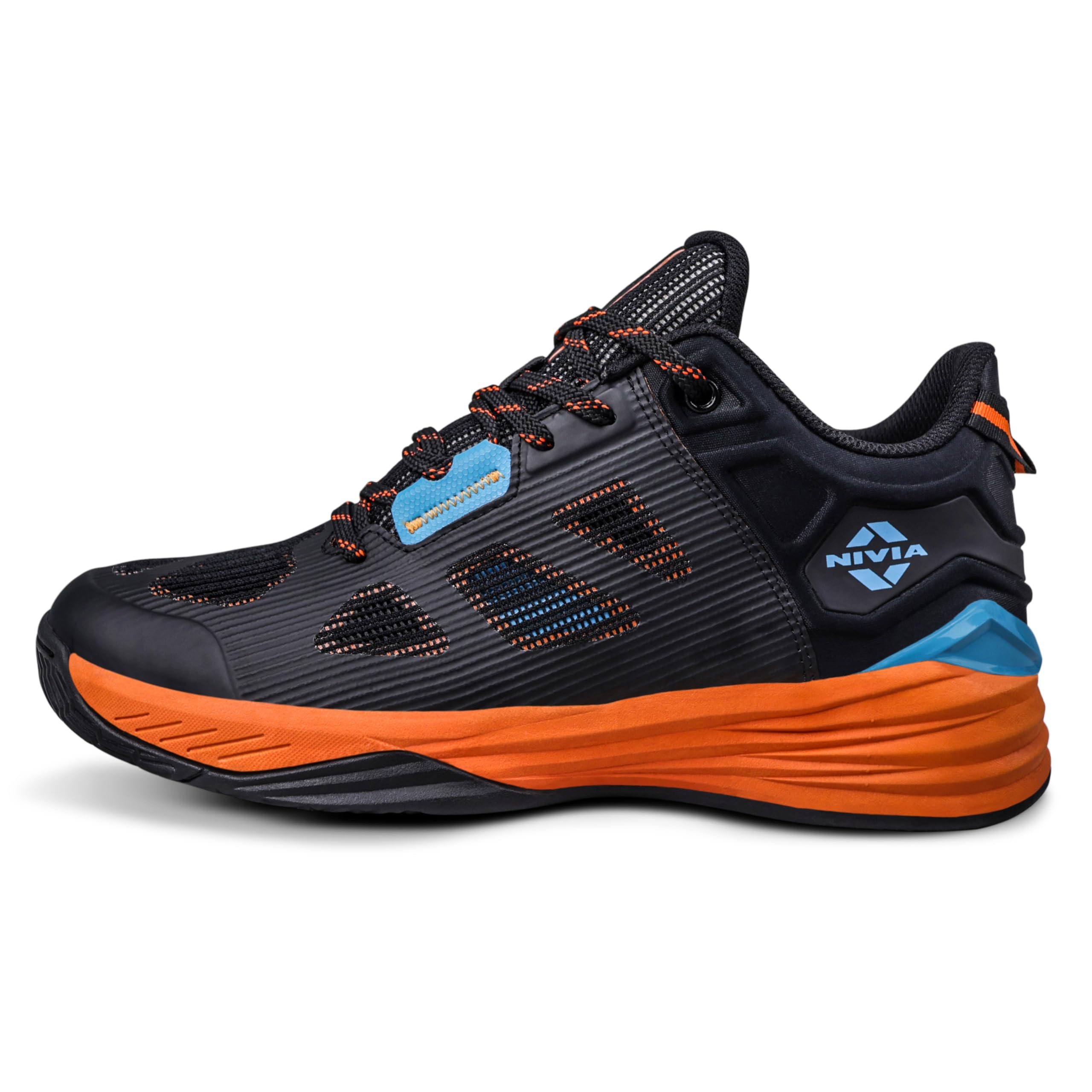 Nivia SKYRUSH Basketball Shoes/Air Ventilated Mesh Fused with TPU/Multidirectional Outsole/Responsive Duo Foam Midsole
