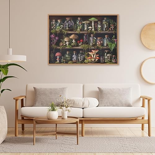 Miniatura 6 de Rompecabezas de bosque de hongos para adultos de 1000 piezas. Rompecabezas coloridos de plantas de naturaleza. Rompecabezas desafiantes de arte