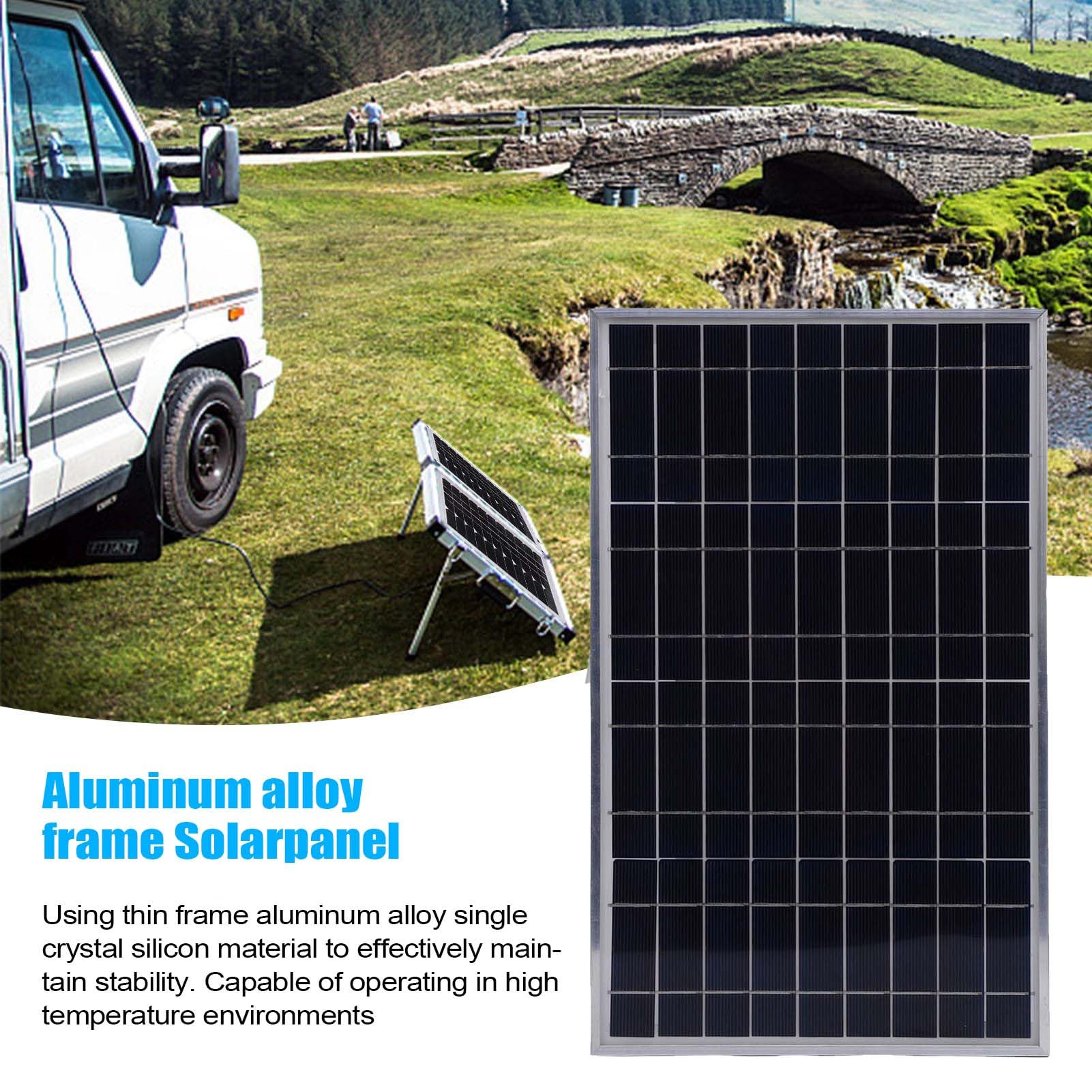 Panel Solar con Regulador de Carga,Kit de Cargador Solar 100 Vatios,de Batería para Coche Remolque | Aplicaciones en s Aislados