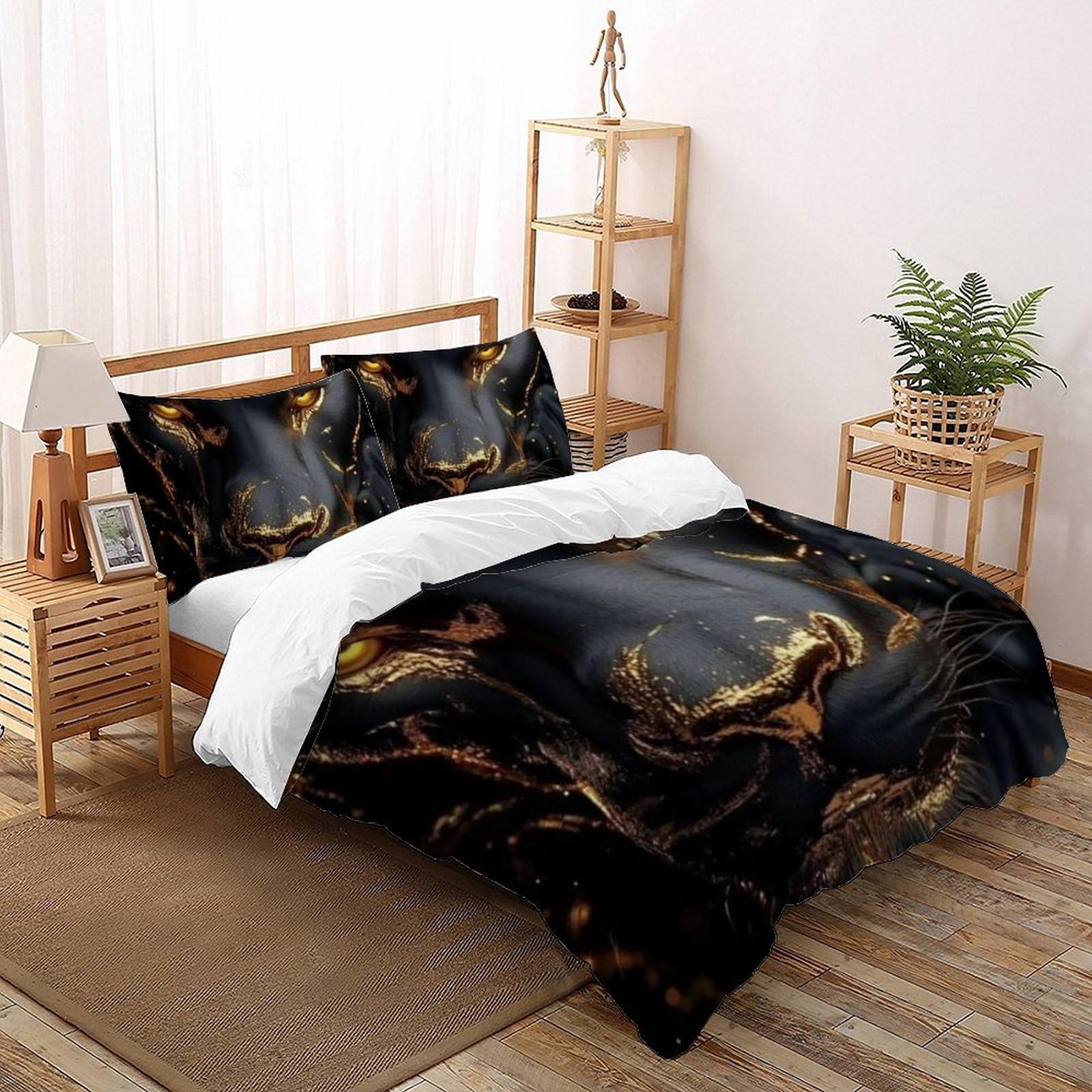 Housse de couette super king 260x220cm imprimé 3D animaux land literie microfibre