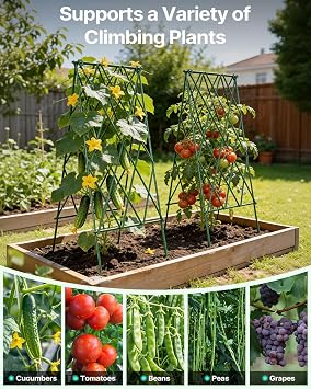 Suteck Cucumber Trellis 39.2 2 Pack A-Frame, Foldable Metal