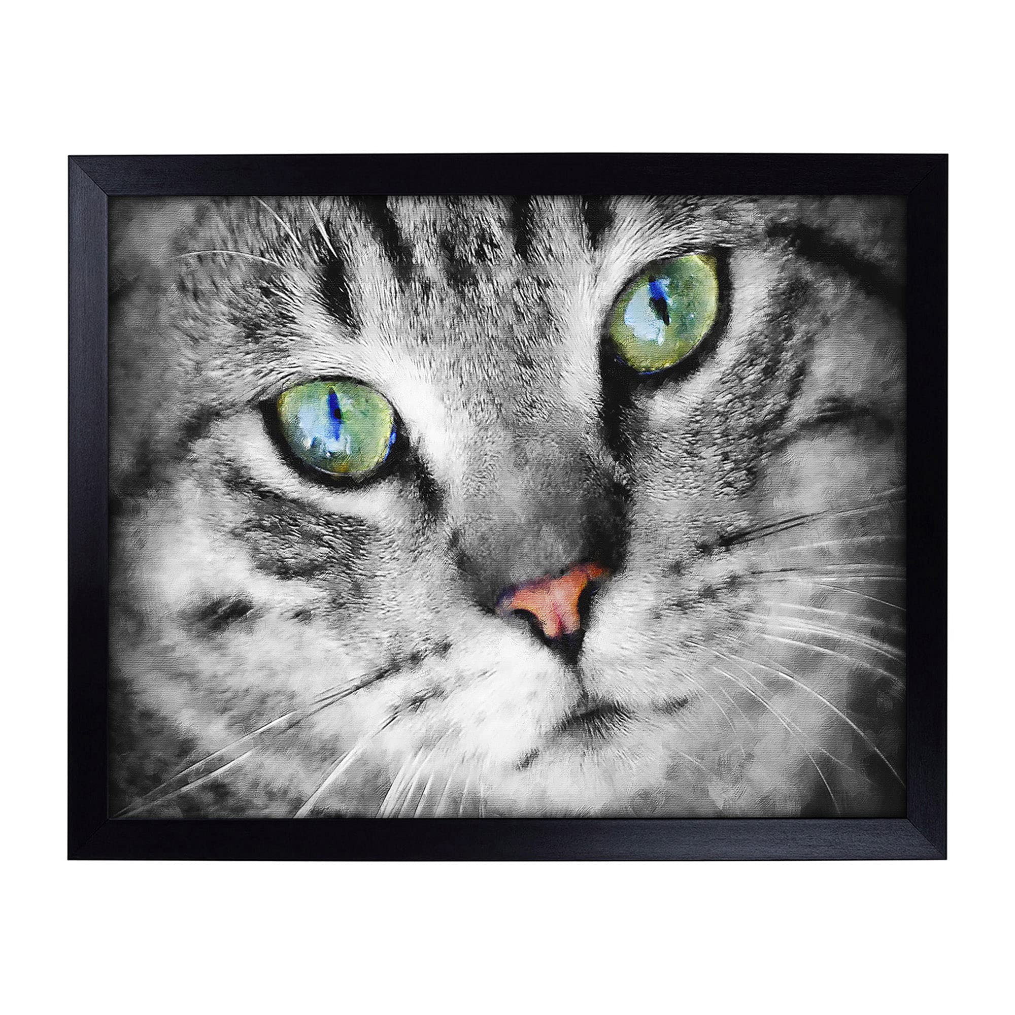 Big Box Art Lap Tray with Cushion | Portrait Of A Cat Vol.2 Painting | Padded Bean Bag Cushion | For Eating, Working, Crafting, Laptop | Portable Table Desk