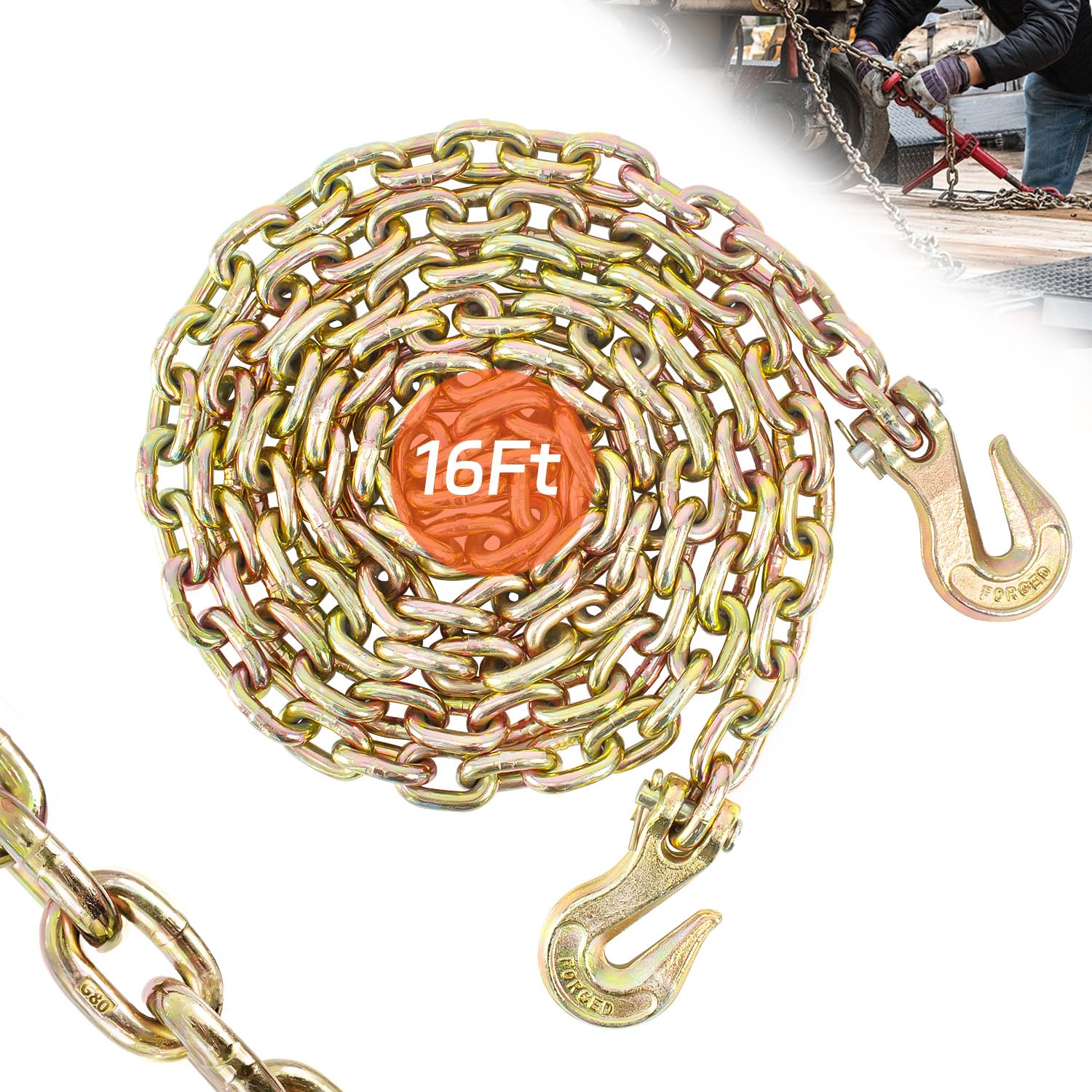 Heavy Duty Transport Binder Chain - 10ft, 7100lbs WLL -10