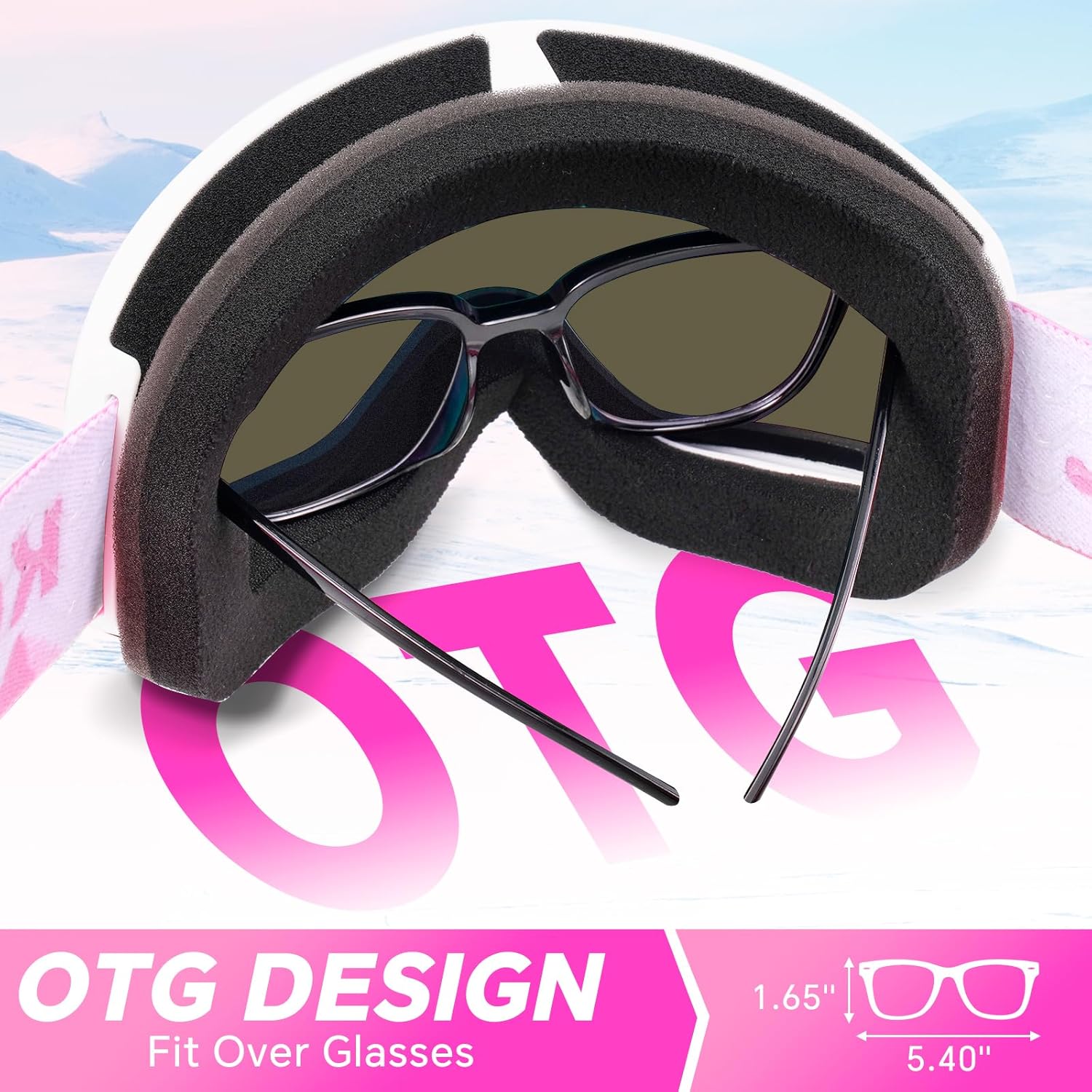Keary Ski Goggles Men Women Snowboard Goggles Snow Goggles for Adult Youth OTG 100% UV Protection Snowboarding Goggle