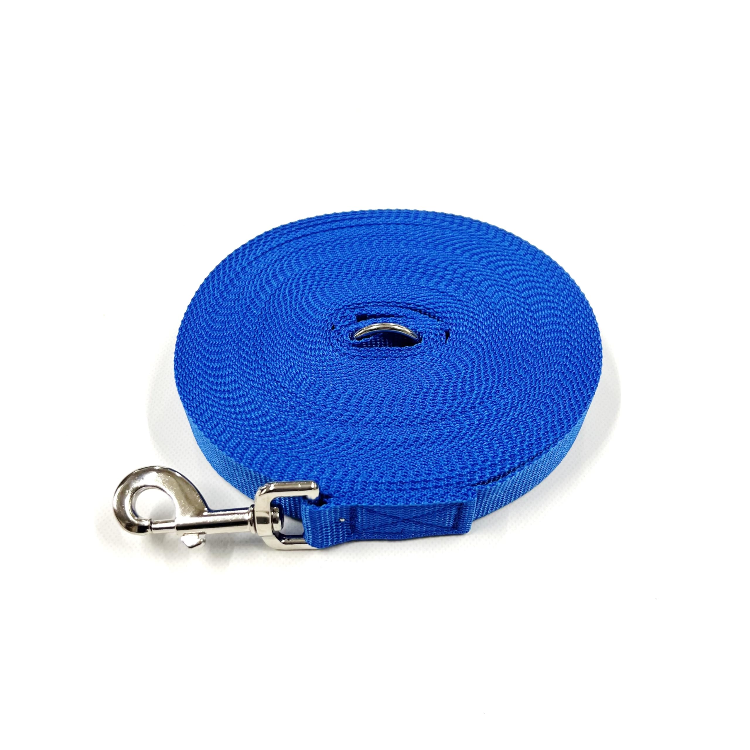 Dog Training Lead 5ft-100ft Long Line Obedience Recall Horse Tracking Leash Small Medium Large 25mm Webbing (Royal Blue, 20ft/6m)