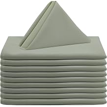 Your Chair Covers - 20 x 20 Inch Pack of 10 Sage Cloth Polyester Napkins Washable Dinner Fabric Napkins with Hemmed Edges for Weddings, Restaurants & Holidays