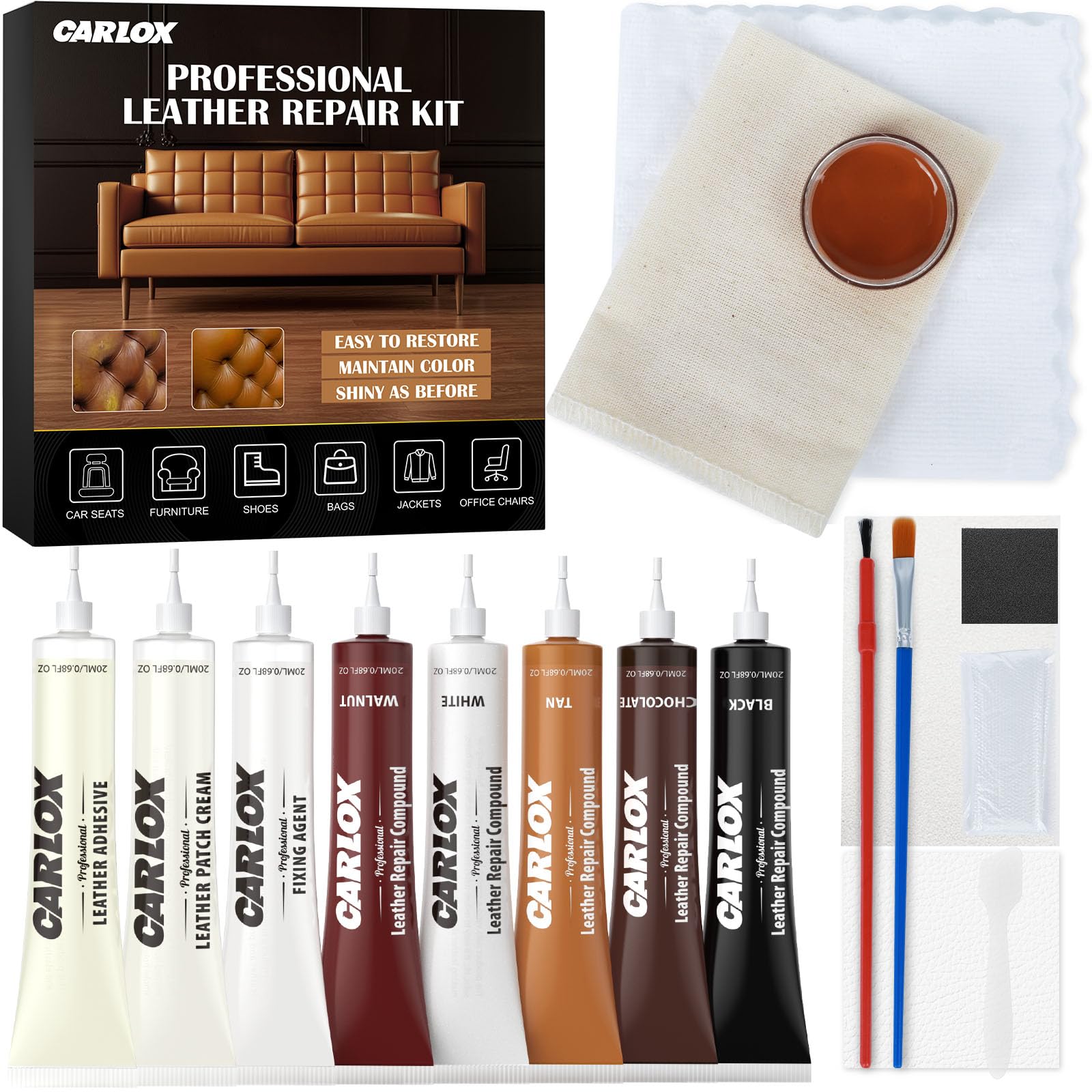 CARLOX 3-Step Leather Repair Kit