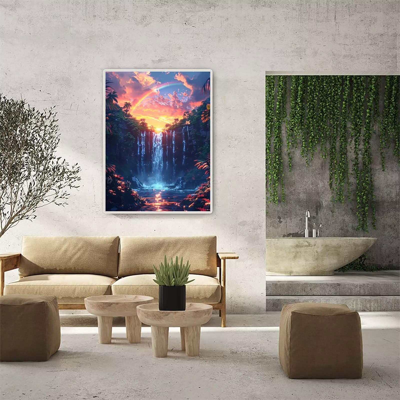 Atardecer Diamond Painting Adultos 90x120cm, 5D Pintura de Diamante W-2988